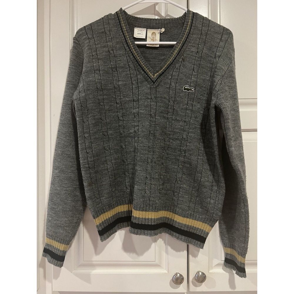 Vintage Alfie California Gray V Neck Sweater Mens Small